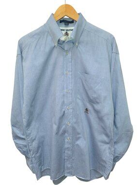 Tommy Hilfiger Blue Oxford Shirt Mens 16.5 34/35 Button Down Classic Preppy